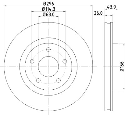 Disco freno HELLA 8DD 355 114-601