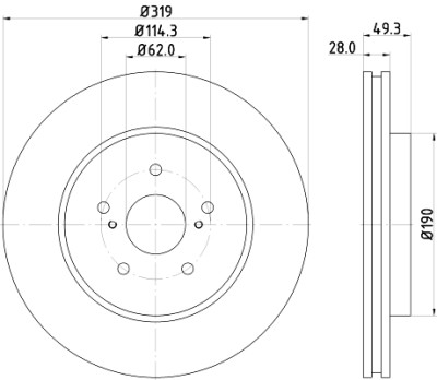 Disco freno HELLA 8DD 355 114-981