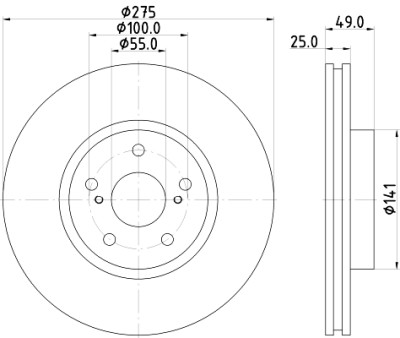 Disco freno HELLA 8DD 355 115-081