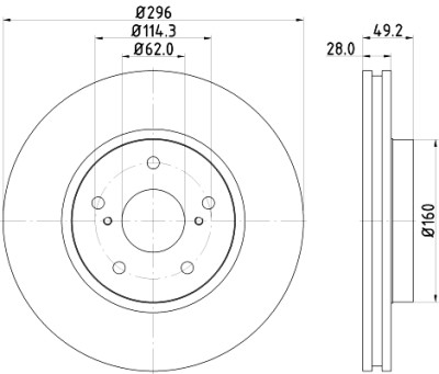 Disco freno HELLA 8DD 355 115-191