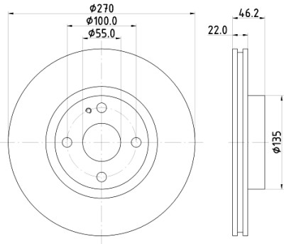 Disco freno HELLA 8DD 355 115-361