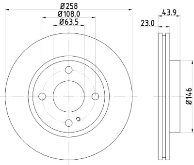 Disco freno HELLA 8DD 355 115-371