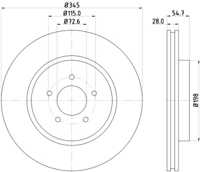 Disco freno HELLA 8DD 355 115-471