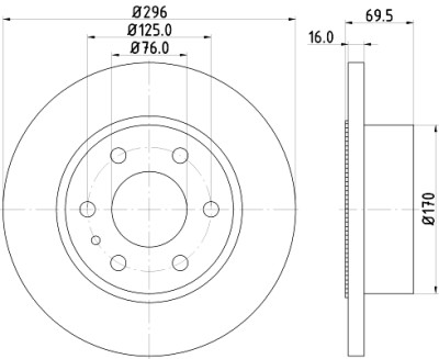Disco freno HELLA 8DD 355 115-521