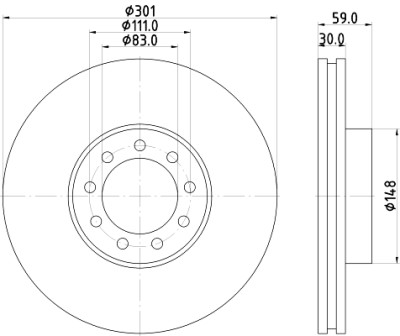 Disco freno HELLA 8DD 355 115-531
