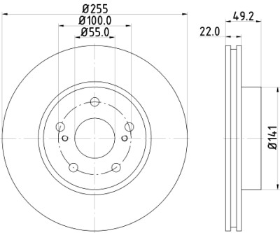Disco freno HELLA 8DD 355 115-691