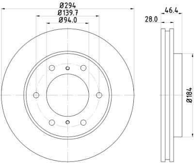 Disco freno HELLA 8DD 355 115-731