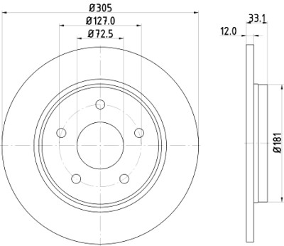 Disco freno HELLA 8DD 355 115-801