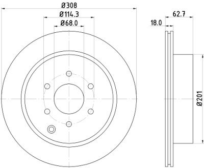 HELLA 8DD 355 115-851 Set dischi freno