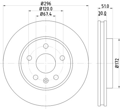 Disco freno HELLA 8DD 355 116-031