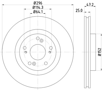 Disco freno HELLA 8DD 355 116-101