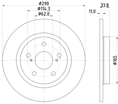 Disco freno HELLA 8DD 355 116-121