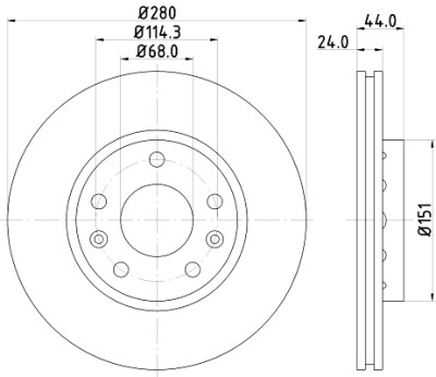 Disco freno HELLA 8DD 355 116-151
