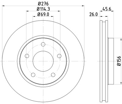 Disco freno HELLA 8DD 355 116-241