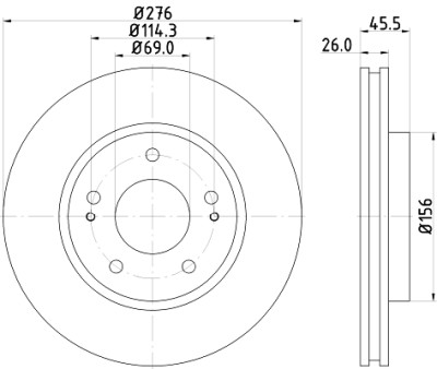 Disco freno HELLA 8DD 355 116-311