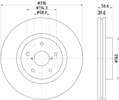 Disco freno HELLA 8DD 355 116-361