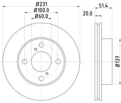 Disco freno HELLA 8DD 355 116-501