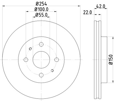 Disco freno HELLA 8DD 355 116-541