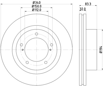 Disco freno HELLA 8DD 355 116-551