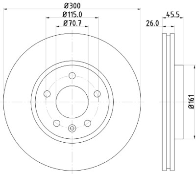 Disco freno HELLA 8DD 355 116-591