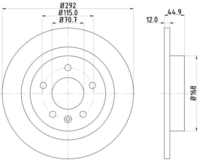 Disco freno HELLA 8DD 355 116-601