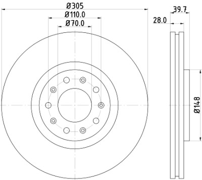 Disco freno HELLA 8DD 355 116-631