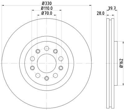 Disco freno HELLA 8DD 355 116-651