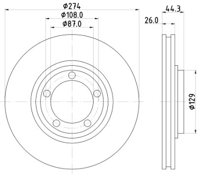 Disco freno HELLA 8DD 355 116-741