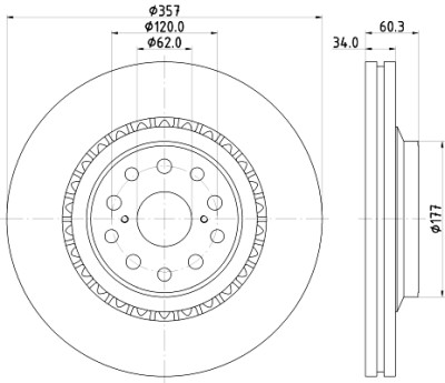 Disco freno HELLA 8DD 355 116-921
