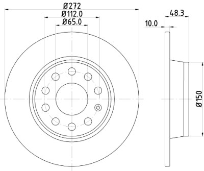 Disco freno HELLA 8DD 355 116-971
