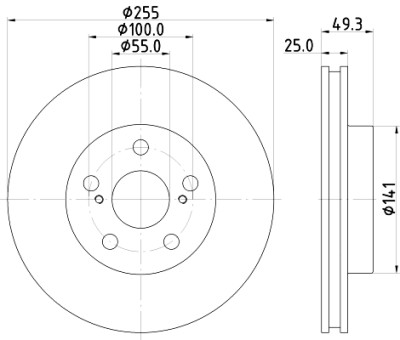 Disco freno HELLA 8DD 355 116-981
