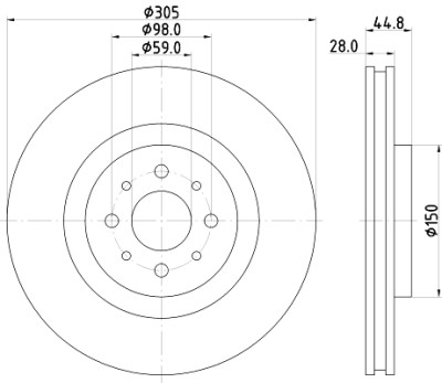 Disco freno HELLA 8DD 355 117-111