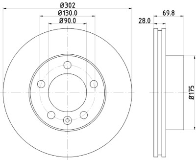 Disco freno HELLA 8DD 355 117-121
