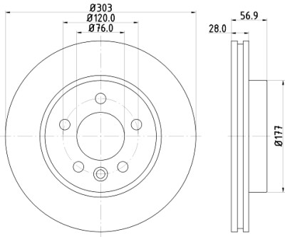 Disco freno HELLA 8DD 355 117-151