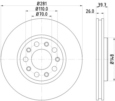Disco freno HELLA 8DD 355 117-231