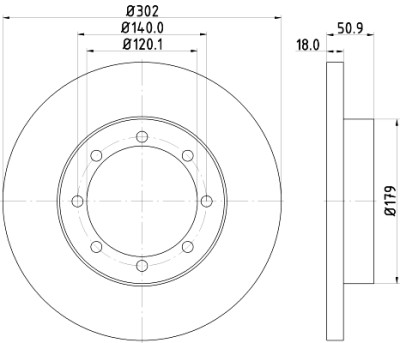 Disco freno HELLA 8DD 355 117-281