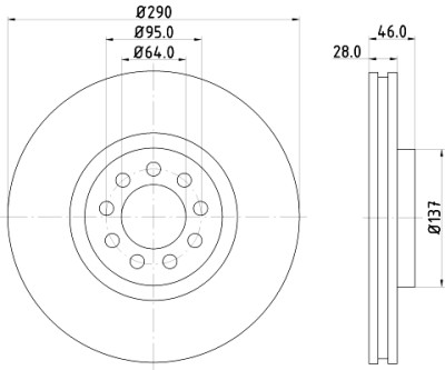 Disco freno HELLA 8DD 355 117-461