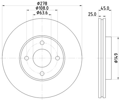 Disco freno HELLA 8DD 355 117-711
