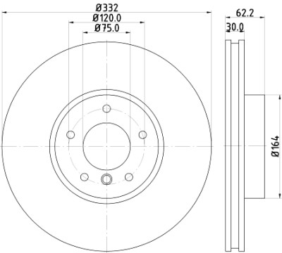 Disco freno HELLA 8DD 355 117-731
