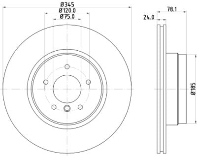 Disco freno HELLA 8DD 355 117-761
