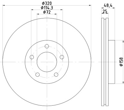 Disco freno HELLA 8DD 355 117-891