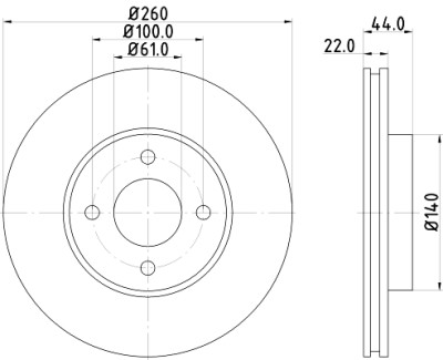 Disco freno HELLA 8DD 355 118-291