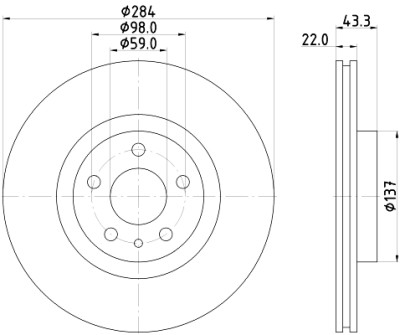 Disco freno HELLA 8DD 355 118-411