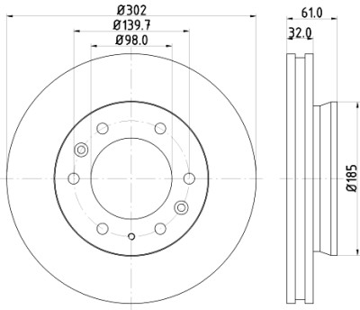 Disco freno HELLA 8DD 355 119-211