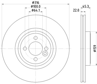 Disco freno HELLA 8DD 355 119-441