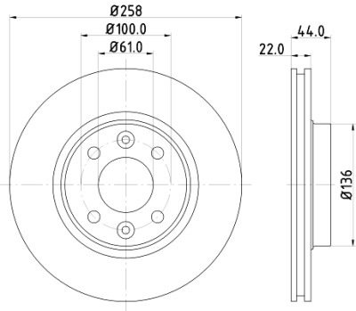 Disco freno HELLA 8DD 355 119-461