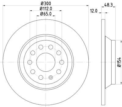 Disco freno HELLA 8DD 355 119-481