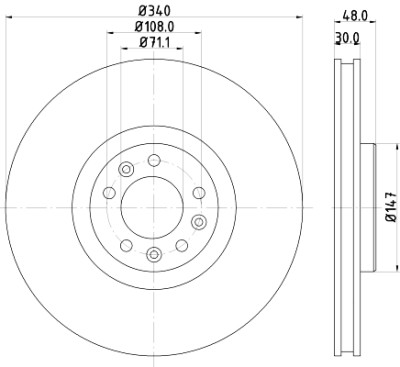 Disco freno HELLA 8DD 355 119-651