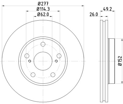 Disco freno HELLA 8DD 355 119-661