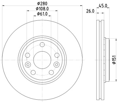 Disco freno HELLA 8DD 355 119-691